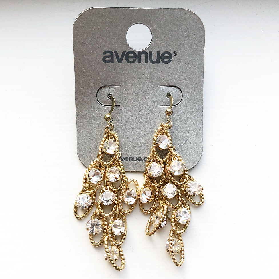 Textured Gold Diamond Chandelier Drop Earrings 23$